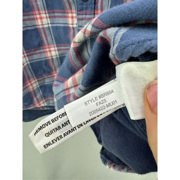 J. Crew Mens Blue Red Double Weave Classic Plaid Button Down Shirt Size XL - Picture 5 of 8